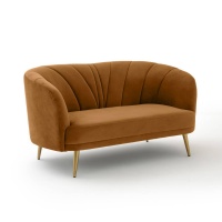 Скамья Из велюра на 2-3 места Leone 2 мест. каштановый LA REDOUTE INTERIEURS  фото, kupilegko.ru